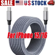 60W USB-C to USB-C Cable Fast Charger lot PD Nylon Cord For iPhone 16 Samsung