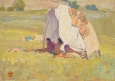 Maynard Dixon - Apache Shelter - 1915 Western Impressionist Scene - Art Print