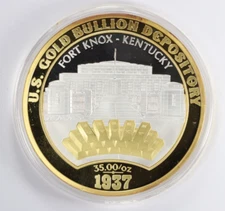 2015 History of Gold Fort Knox Commemorative Proof 70mm American Mint