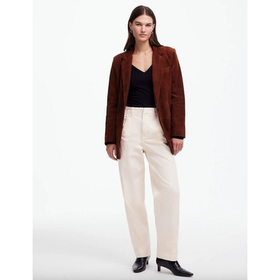 Madewell Tapered Denim Trousers Vintage Ivory Relaxed High Waist US 28 NWT