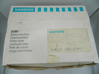 Siemens 3UB11 05-1DM7 Elektronisches Überlastungsrelais Neu 3UB1105-1DM7