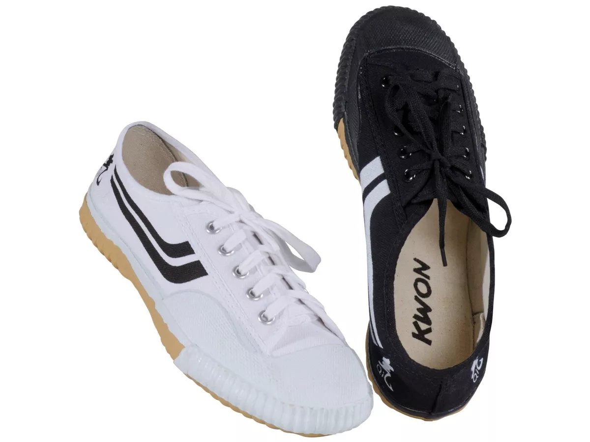 SCARPE KUNG FU WUSHU TAI CHI in Tela nei Colori BIANCO e NERO per