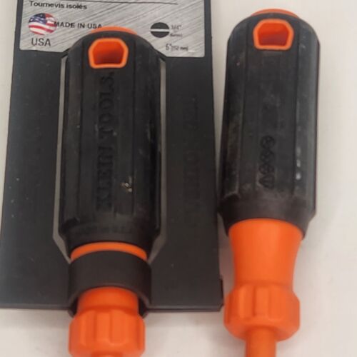 Klein Tools 6826INS Slim-Tip 1000V Insulated Screwdriver, 1/4" Cabinet, 6"- pair - Picture 3 of 4
