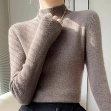 Damen Winter Rollkragenpullover Pulli Strickp...