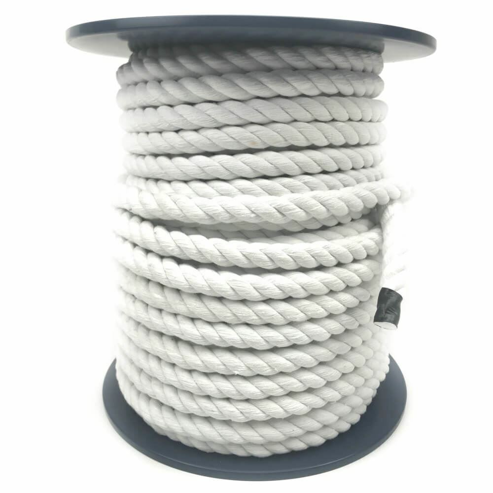 6mm Natural Optic White Cotton Rope x 90 Metre On A Reel, 3 Strand Cord Reguliere winkelaanbiedingen