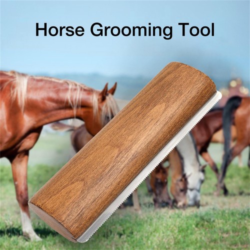 Horse Grooming/Shedding Blade Wood Handle Stainless Steel Teeth Brush For Horse eBay