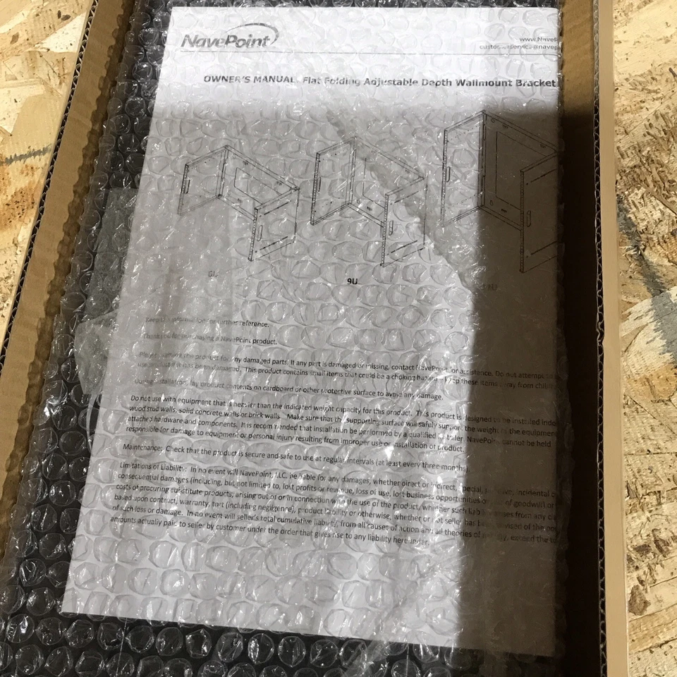 Navepoint 4U 19 in Wall Mount Bracket Extendable Network Equipment Rack - Image 2 of 4