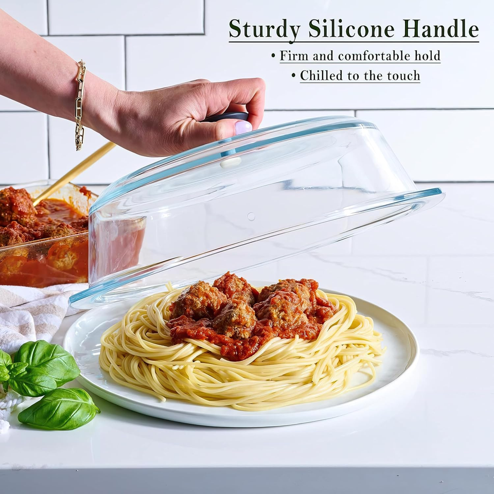 Le&rsquo;raze Tall Glass Microwave Splatter Cover For Food - Cookware