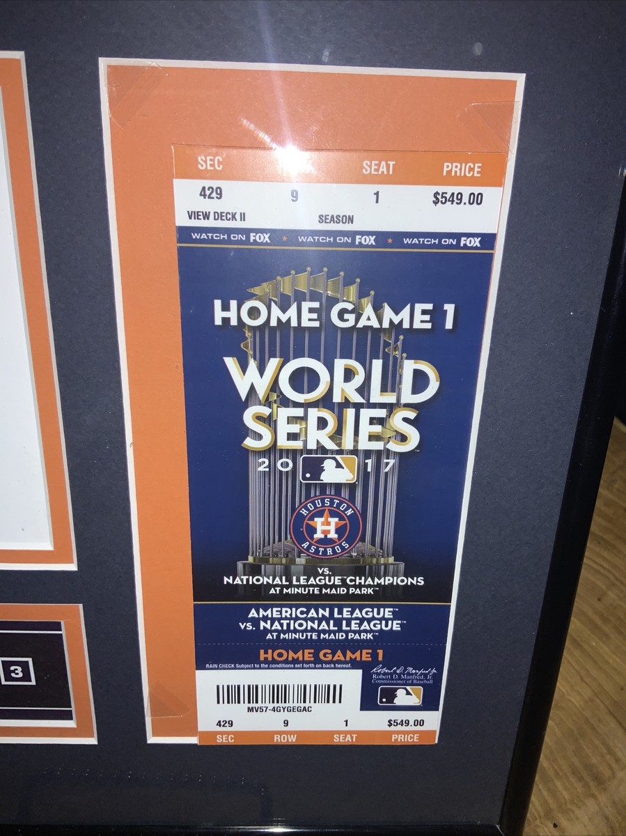 2017 MLB World Series Houston Astros vs Dodgers Ticket GM1 Custom