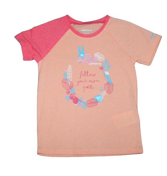 MÄDchen Shirt T-SHIRT Kurzarm Icepeak Jambi Kd Motiv Apricote Gr. 116 Neu-image