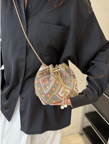 Multicolor Mini Fashionable Drawstring Design Crossbody Bag - Picture 4 of 7