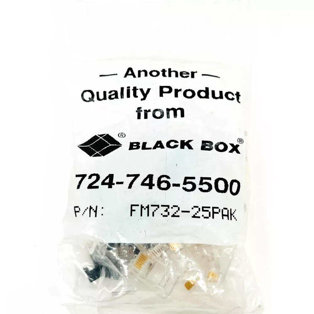 Pack of Black Box FM732-25PAK CAT5 Modular Plugs, Solid | eBay