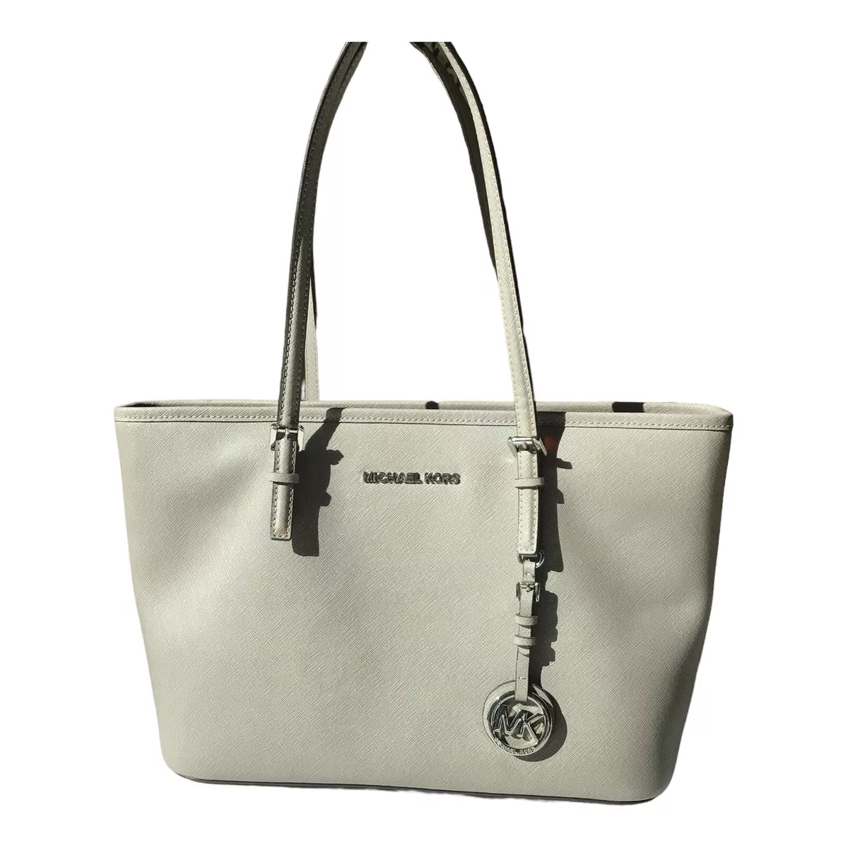 Michael KORS Jet Set Travel Pearl Grey Convertible Tote Bag