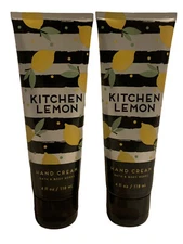 (2) Bath & Body Works KITCHEN LEMON Hand Cream 4 oz. Each