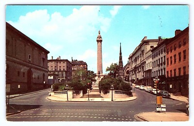 Vintage Maryland, Washington Monument and Mt Vernon Place, Baltimore, M.D. c1960
