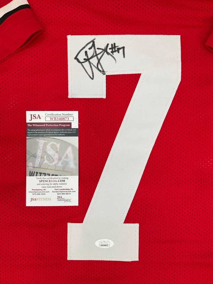 TED GINN JR. OHIO 州签名定制缝制球衣 JSA 证人 正品证书 — 第 2/3 张图片