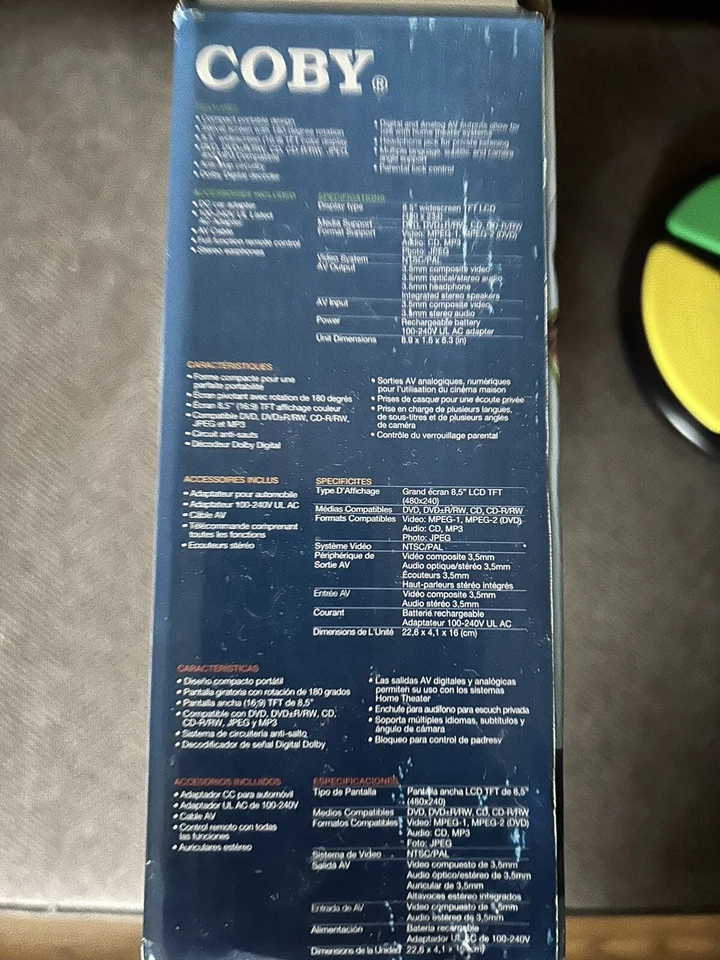 Coby TF-DVD8509 DVD Player (8.5") - Image 3 of 3