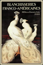 Paris 1920 Peacocks Franco Americaines Vintage Poster Print Retro Style