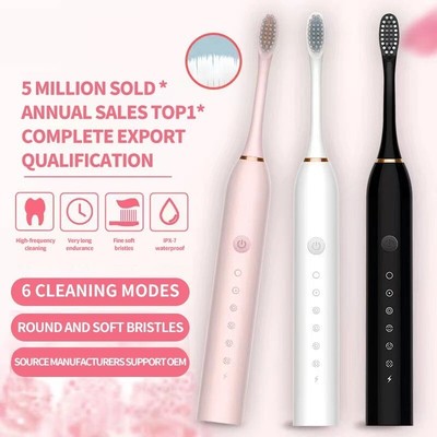 Sonic Electric Toothbrush for Adults IPX7 Waterproof DuPont Brush Head USB