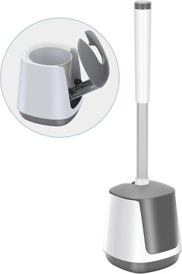 SetSail Silicone Toilet Brush and Holder, Automatic Toilet Bowl Brushes for Bath