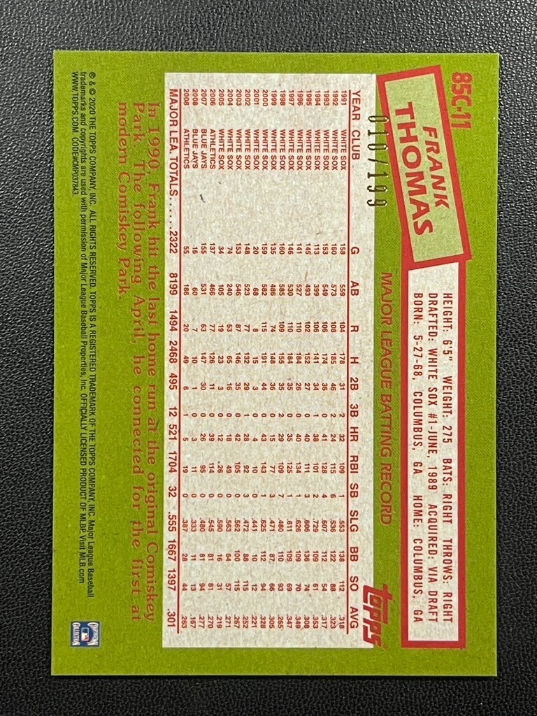 2020 Topps - Silver Pack 1985 Topps Chrome Baseball Frank