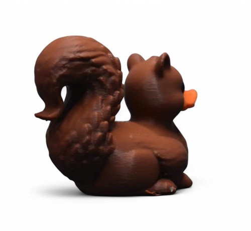 Squirrel Duck – 3D-Printed Duck with Tail, Ears & Woodland Forest Charm - Picture 3 of 4