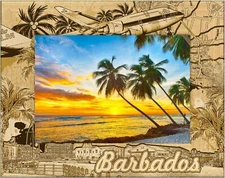 Barbados Laser Engraved Wood Picture Frame Landscape (4 x 6) 