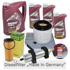 Inspektionspaket Filterset Audi A4 8K B8 2.7 3.0 TDI + 8L 5W30 Mannol Öl
