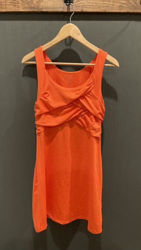 Athleta Sleeveless Orange Dress Medium Stretch Athletic Sporty Walking Casual