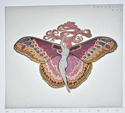 #ad Original VINTAGE 1970s Heat Transfer Butterfly Woman Fantasy Roach #x27;74 $14.25