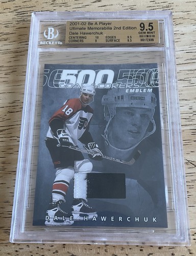 Dale Hawerchuk 500 Goal Scorers Game Used Jersey Emblem 9.5 Mint