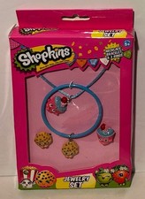 Shopkins Set Charm Bracelet, Necklace and 2 rings NEW