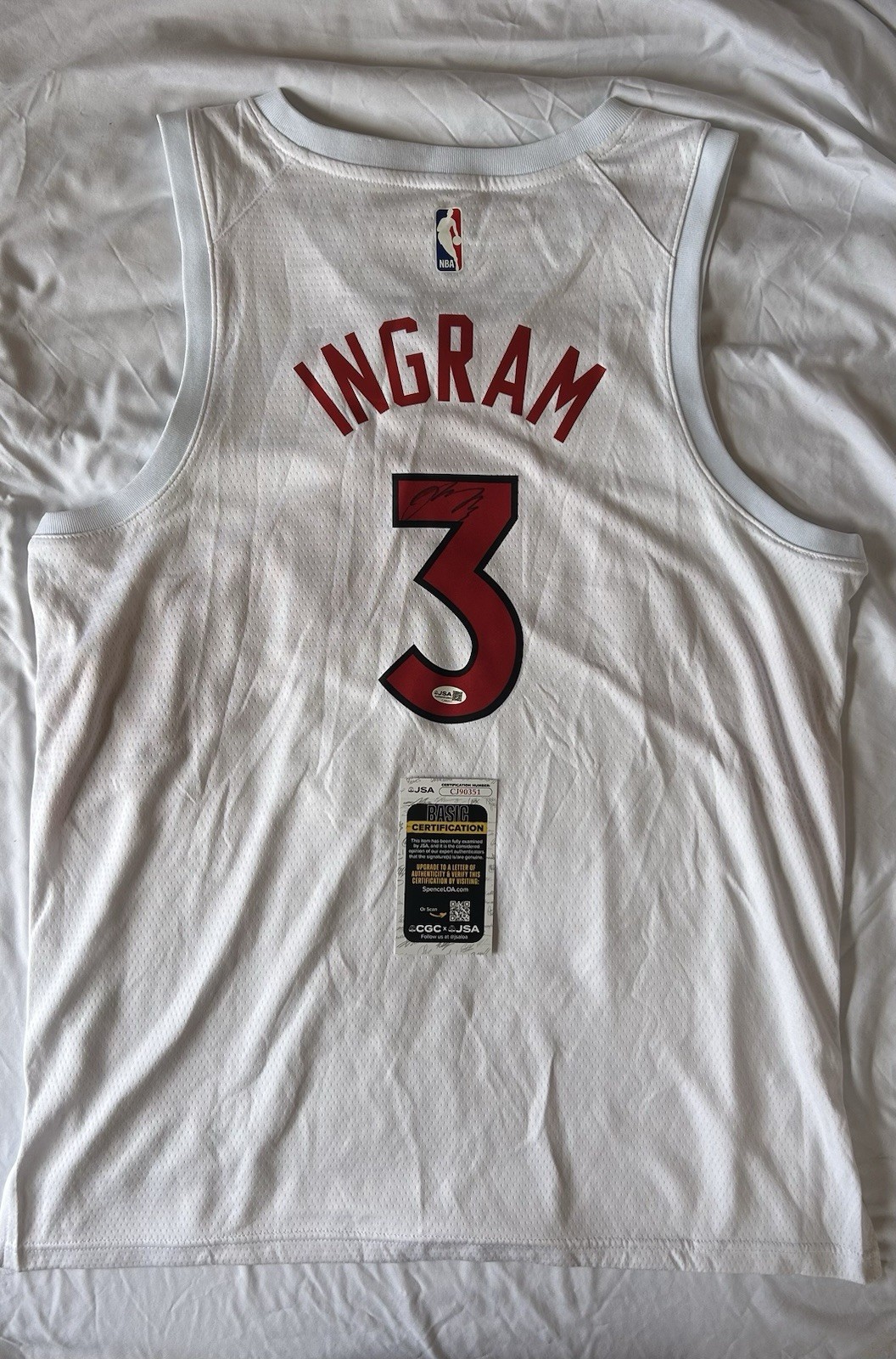 Brandon Ingram Signed Toronto Raptors Jersey Autographed JSA COA