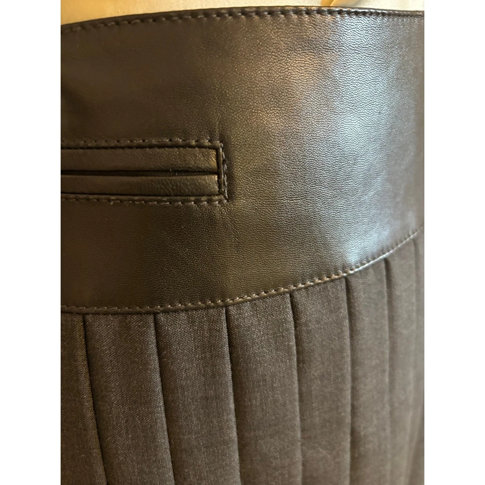 Falda plisada cintura superior cuero mezcla lana W BY WORTH Foto 4 de 4