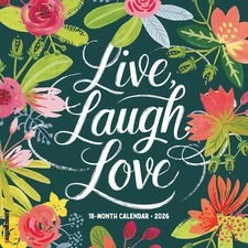 Willow Creek Press,  Live Laugh Love 2026 Wall Calendar, 12'' X 12'', 18-Month C