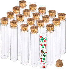 25 Pack 25ml Glass Tubes Transparent Decoration Bottles with Cork Stoppers fo...