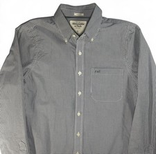 Abercrombie Fitch Muscle Fit Striped Blue Button-Up Shirt Long Sleeve L Preppy