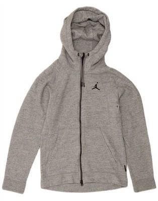 Jordan Herren Zip Hoodie Pullover Small Grau Gefleckt Baumwolle DT02