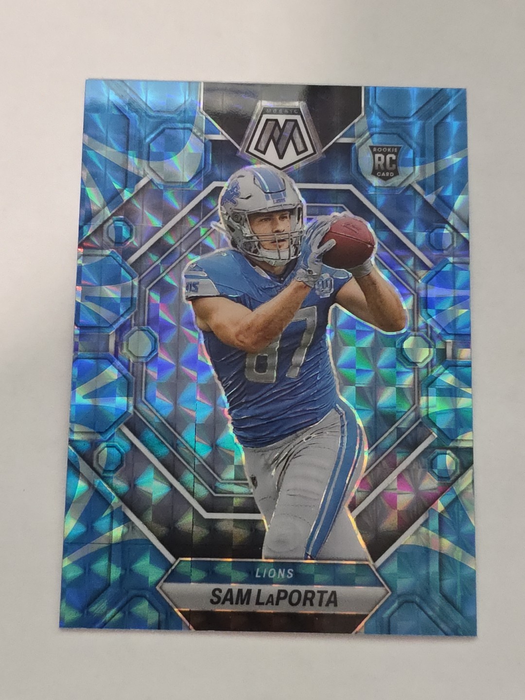 Sam LaPorta 2023 Panini Mosaic Blue Reactive Prizm Detroit Lions #360