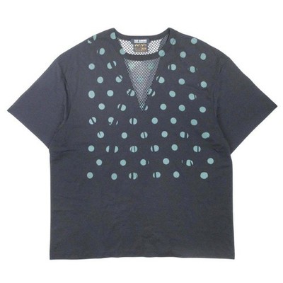 RAF SIMONS 23SS Mesh Polka Dot Cut & Sew TShirt Black M Men