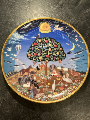 Vintage Noritake Jahr 2000 Feierteller Tiere Lebensbaum Gold