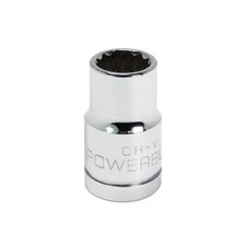Powerbuilt 1/2 Inch Drive x 1/2 Inch 12 Point Shallow Socket - 642000