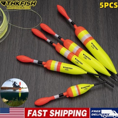 5pcs Balsa Wood Float Steel Head Snap on Float Strike Indicator Slip Bobber Bass