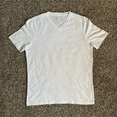Route 66 Men's White V-Neck Cotton Blend Short Sleeve T-Shirt M