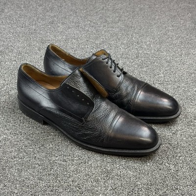 Classic Mezlan Alberta Men s 10M Black Leather Oxford Cap Toe Dress Shoes