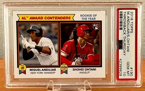 2018 Topps Shohei Ohtani / Miguel Andujar Throwback Thursday Rookie RC PSA 10