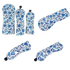 Golf Driver Headcover Lightweight Blue Flower Headcover Floral Club Headcover