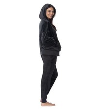 Felina Women's Velour Track Suit Size Small in Black NWT