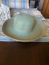 Sun 'n Sand Floppy Sun Hat Women's One Size Tan And Blue