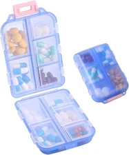 1Pack Travel Pill Organizer - 10 Compartments Pill Case, Compact and Portable Pi